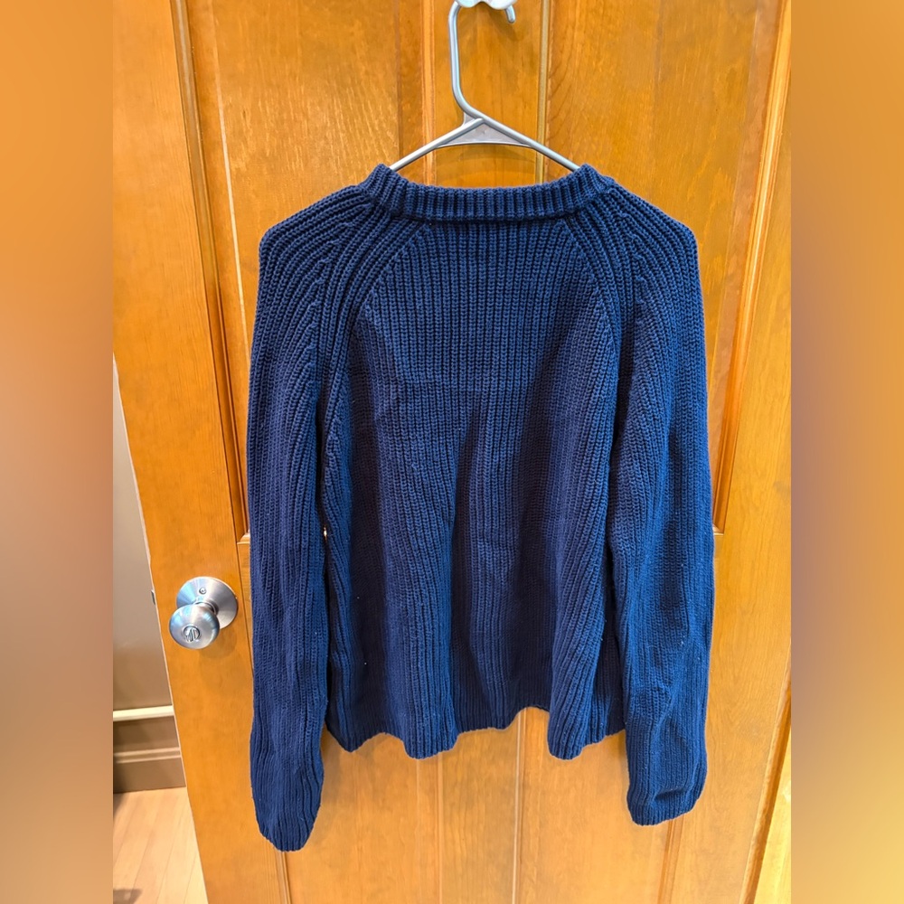 Quince Women’s 100% Organic Cotton Fisherman Crew Sweater Navy Size Large - Picture 13 of 16